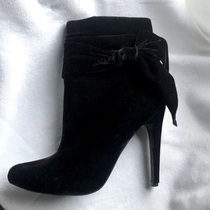 Black velvet boots